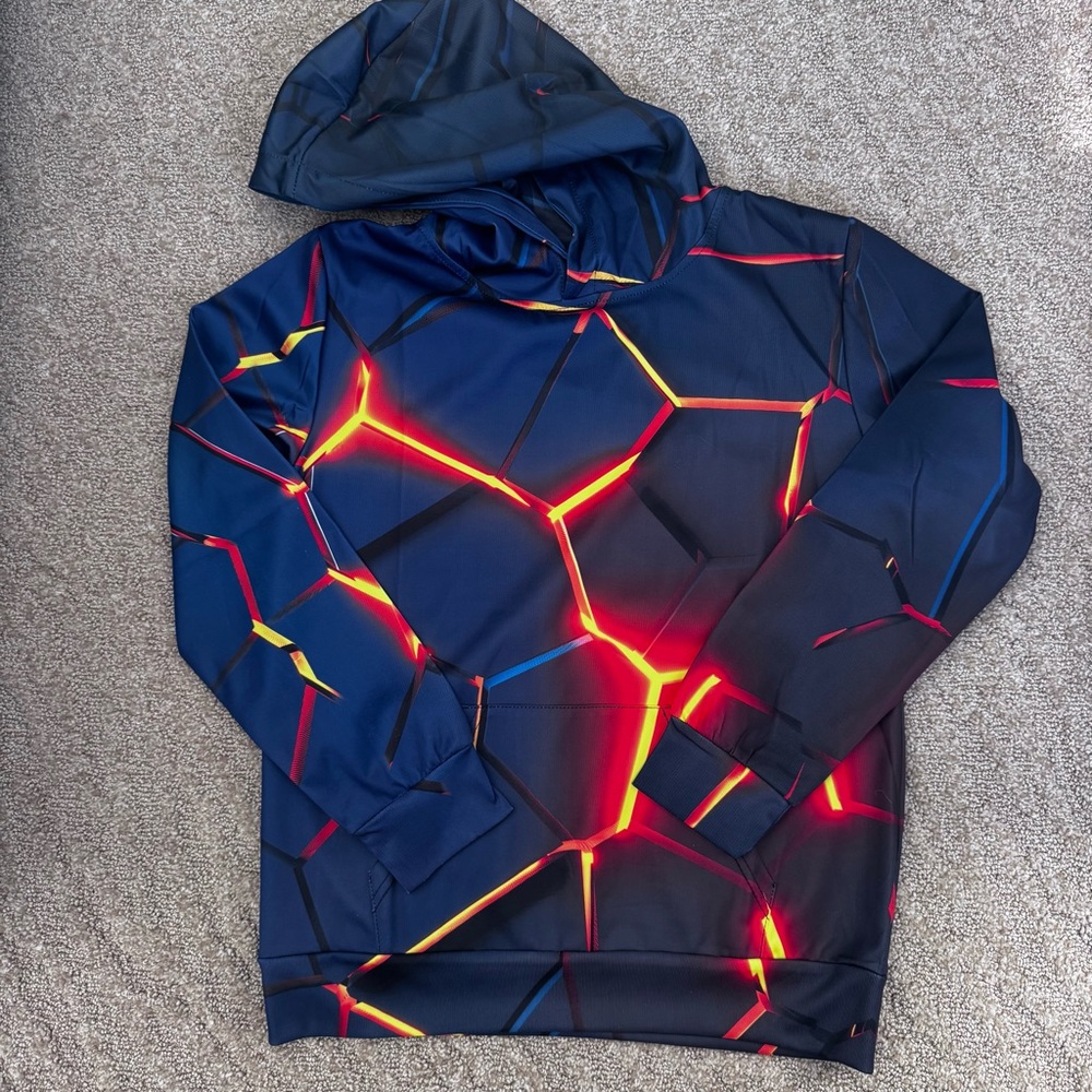 Boys hoodie soccer/ 3D print size 12/14-L